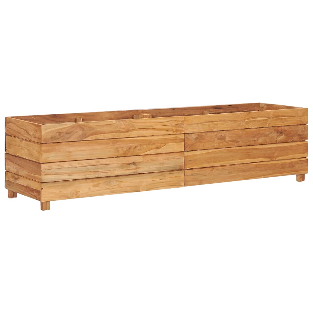 vidaXL Arriate elevado madera de teca reciclada y acero 150x40x38 cm