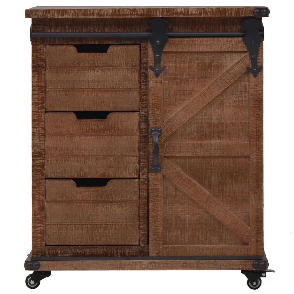 vidaXL Mueble de almacenaje madera maciza abeto marrón 64x33,5x75 cm