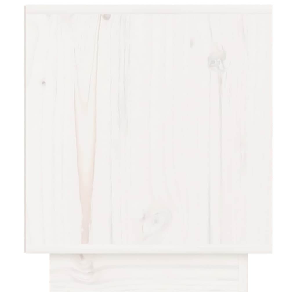 vidaXL Mesita de noche de madera maciza de pino blanco 40x34x40 cm