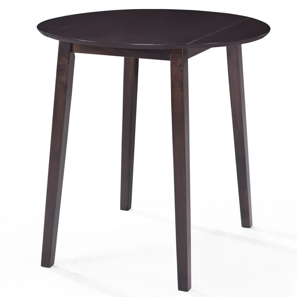 vidaXL Set de mesa y sillas de bar 3 pzas madera maciza marrón oscuro