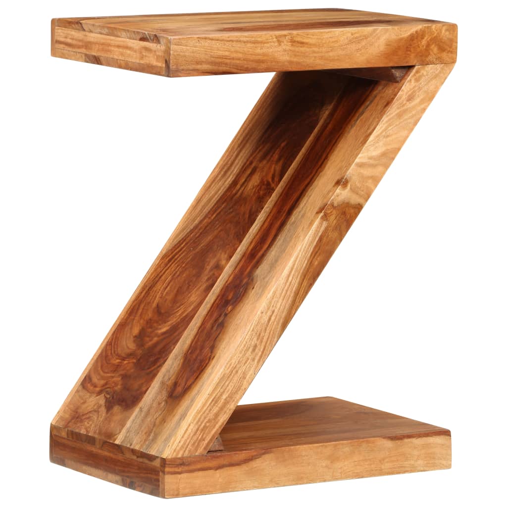 vidaXL Mesa auxiliar en forma de Z madera maciza de sheesham
