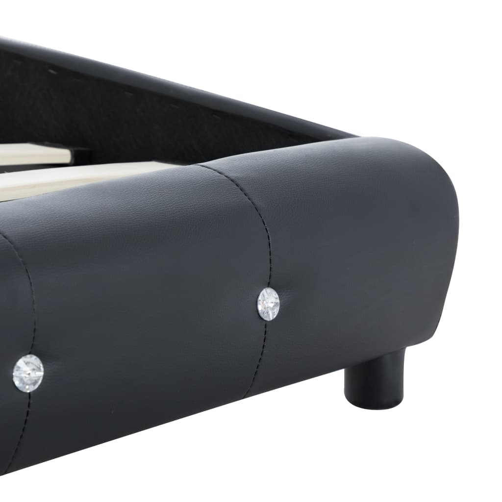 vidaXL Cama con colchón viscoelástico cuero sintético negro 140x200cm