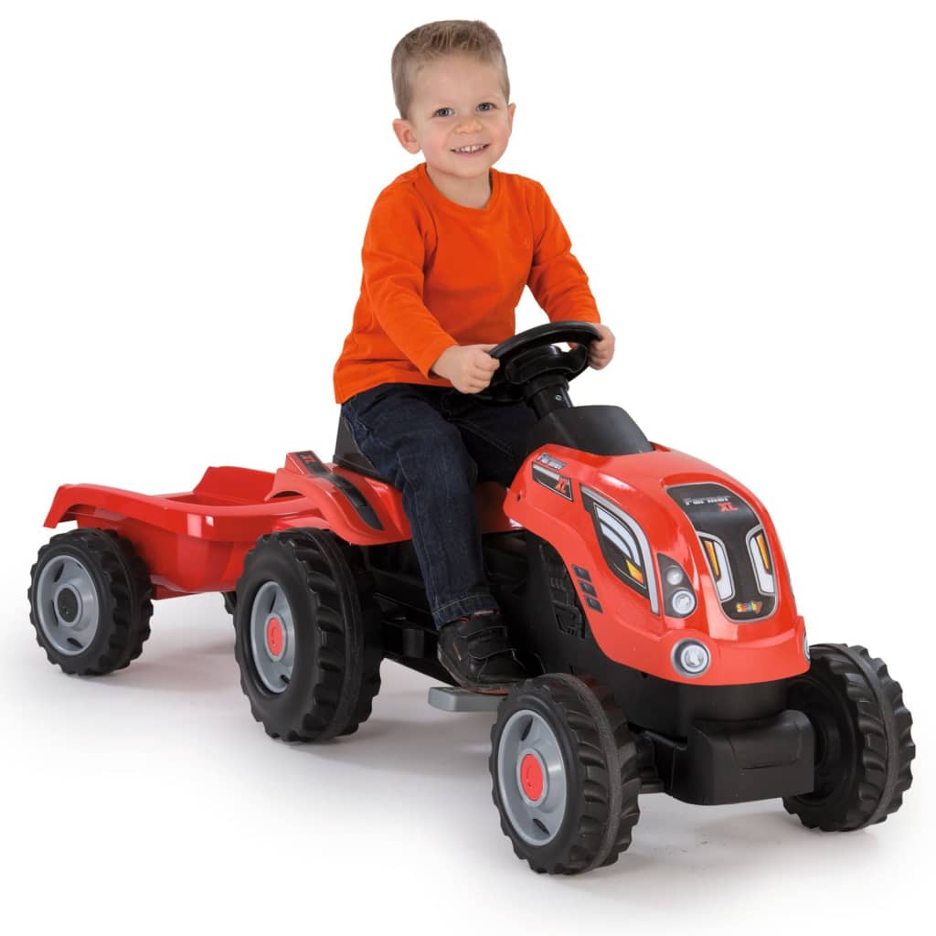 Smoby Tractor correpasillos y con camión Farmer XL rojo