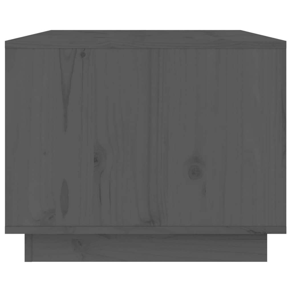 vidaXL Mesa de centro madera maciza de pino gris 80x50x40 cm