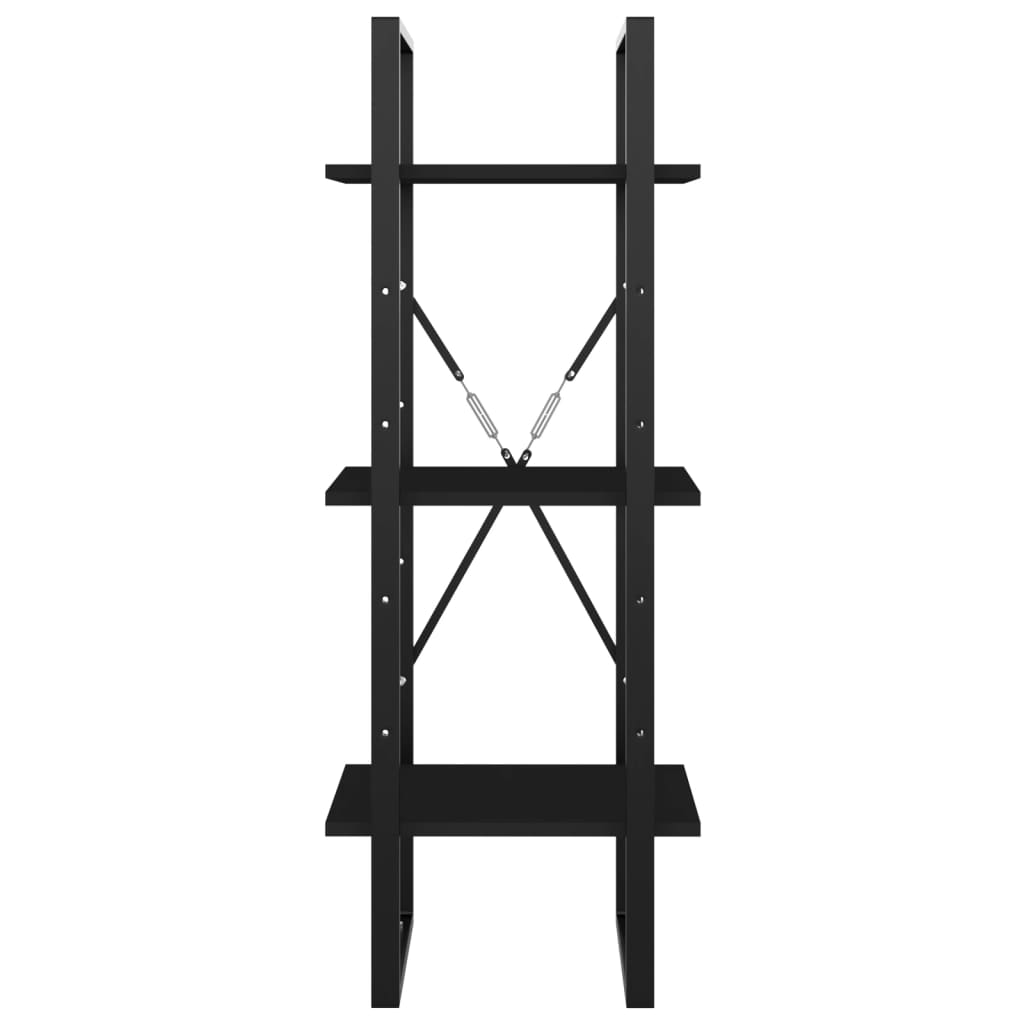 vidaXL Estantería de 3 niveles madera contrachapada negro 40x30x105 cm