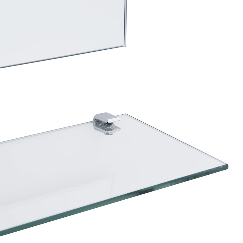 vidaXL Espejo de pared con estante vidrio templado 100x60 cm
