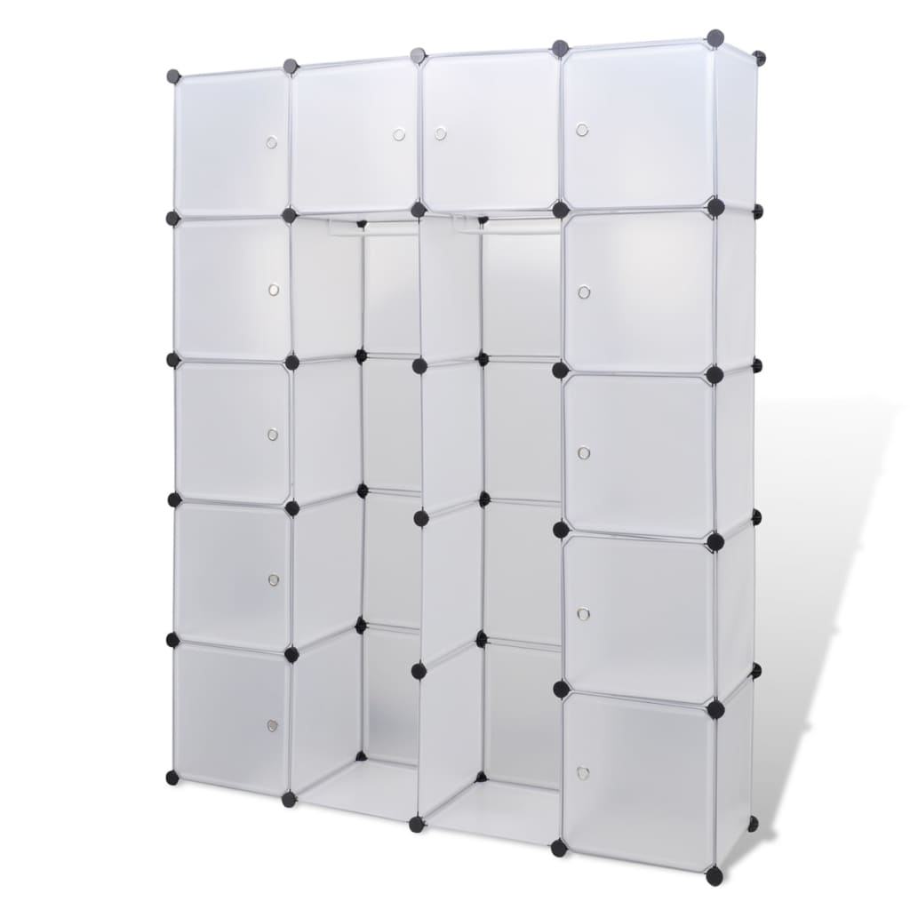 vidaXL Armario modular con 14 compartimentos blanco 37x146x180,5 cm