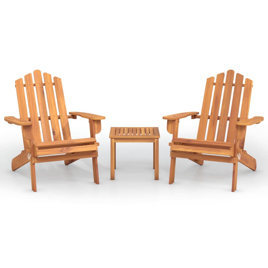 vidaXL Juego de muebles de jardín Adirondack 3 piezas madera acacia
