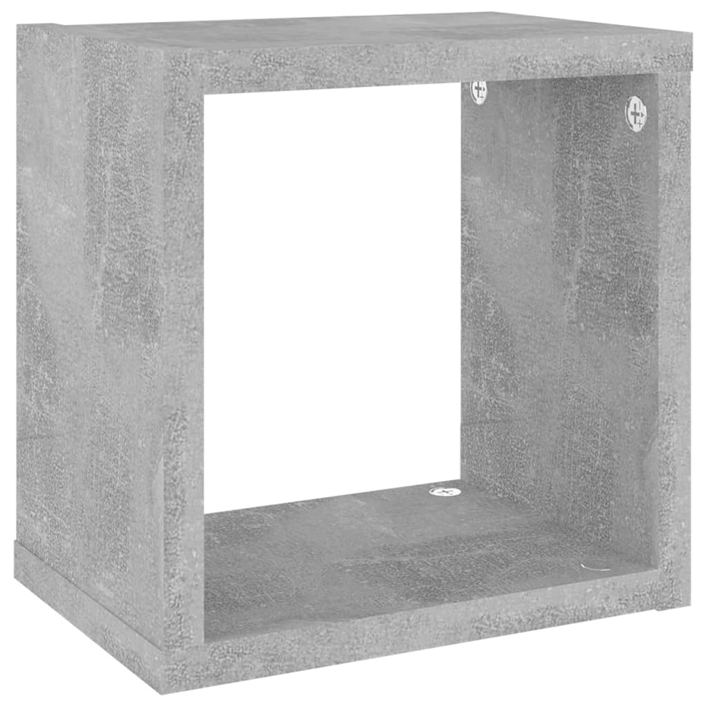 vidaXL Estantes cubo de pared 4 unidades gris hormigón 22x15x22 cm