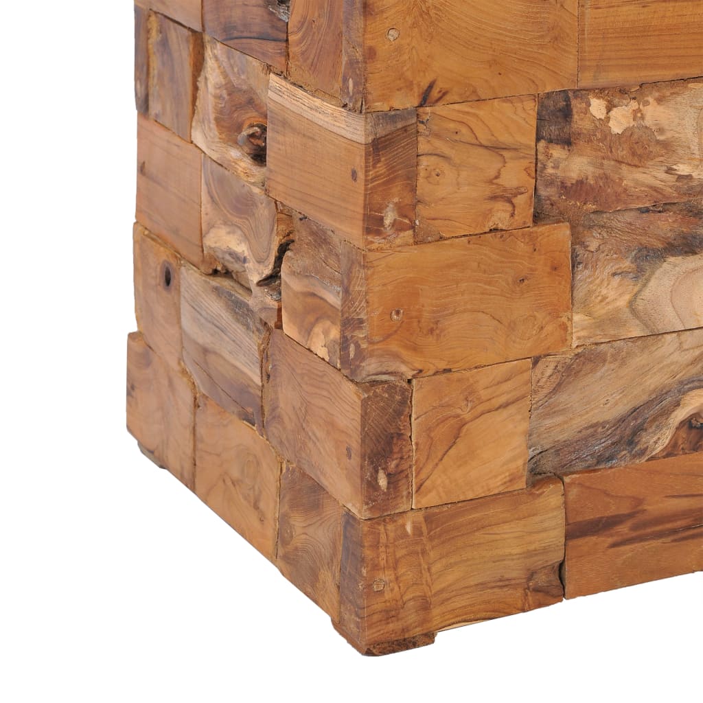 vidaXL Taburete con almacenamiento madera maciza de teca
