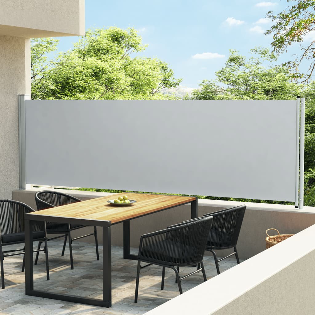 vidaXL Toldo lateral retráctil para patio gris 140x600 cm