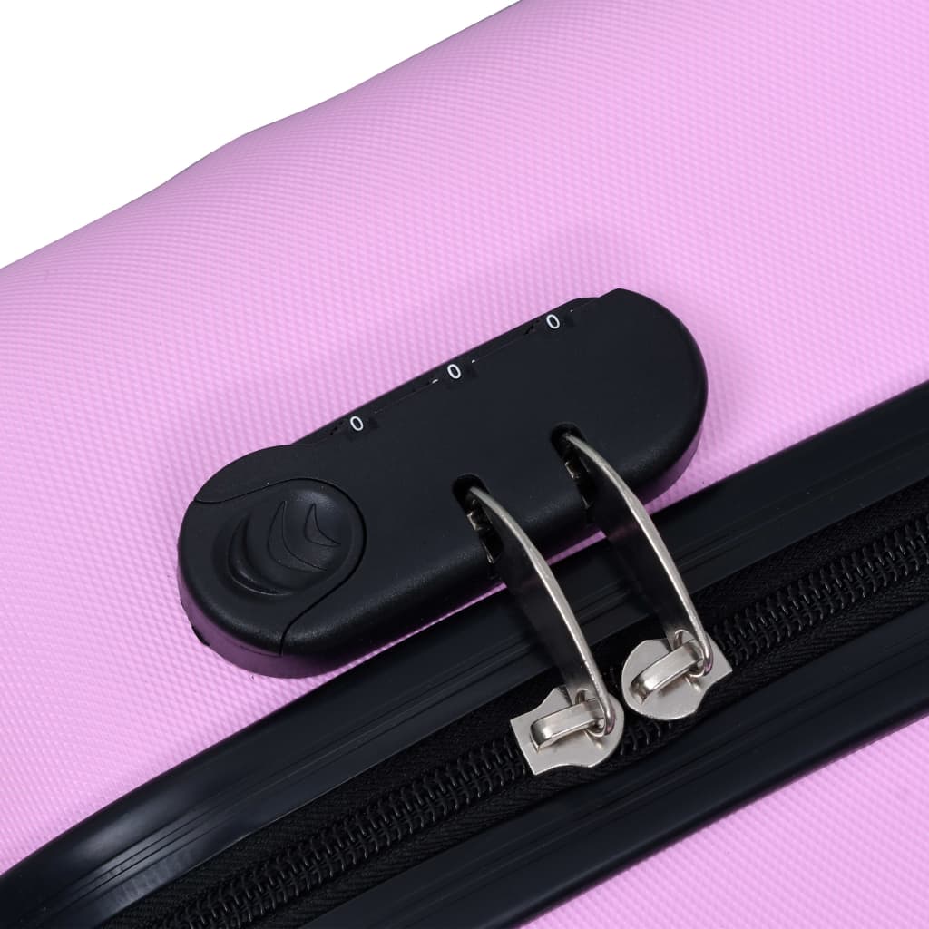 vidaXL Juego de maletas rígidas con ruedas 2 piezas ABS rosa