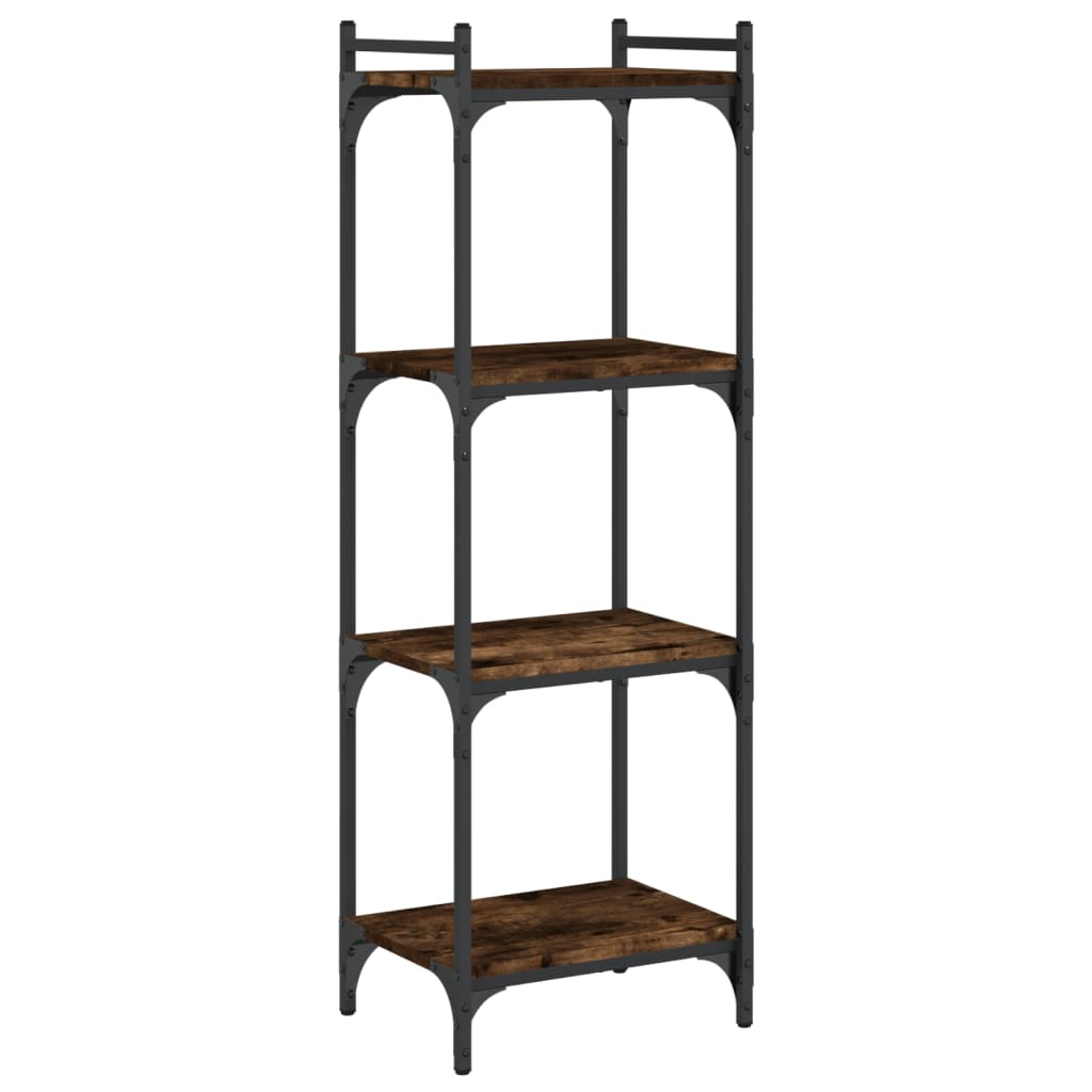vidaXL Librería 4 estantes madera ingeniería roble ahumado 40x30x120cm