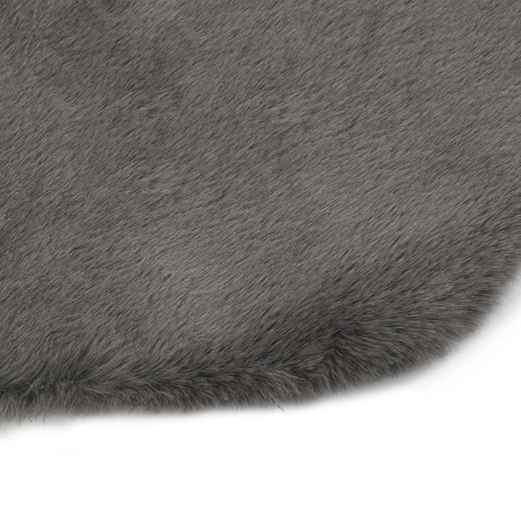 vidaXL Alfombra de pelo sintético de conejo gris oscuro 65x95 cm