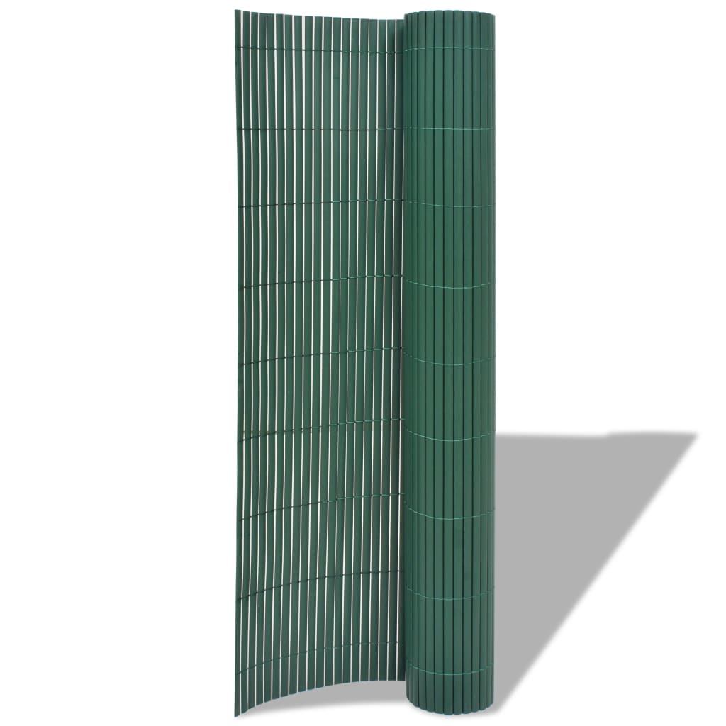 vidaXL Valla de jardín de doble cara PVC verde 90x300 cm