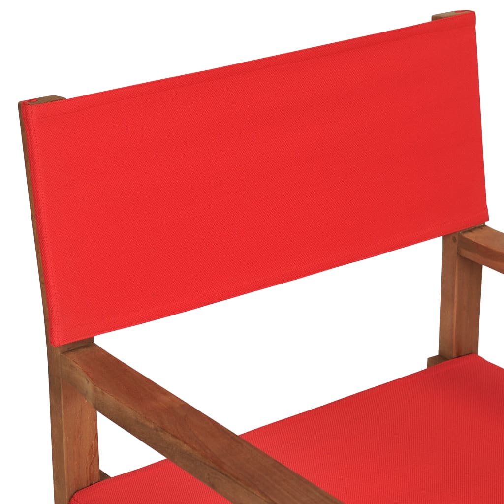 vidaXL Silla de director madera maciza de teca rojo