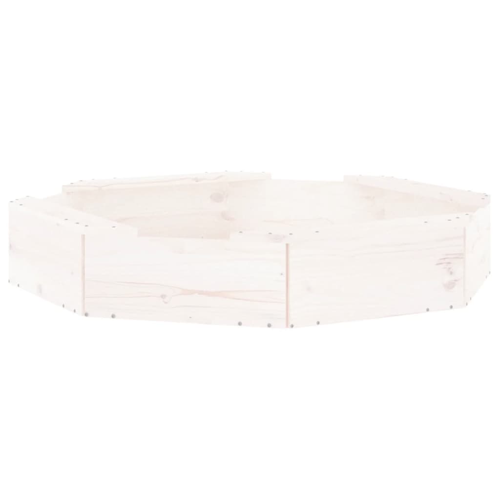 vidaXL Arenero con asientos octógono madera maciza de pino blanco