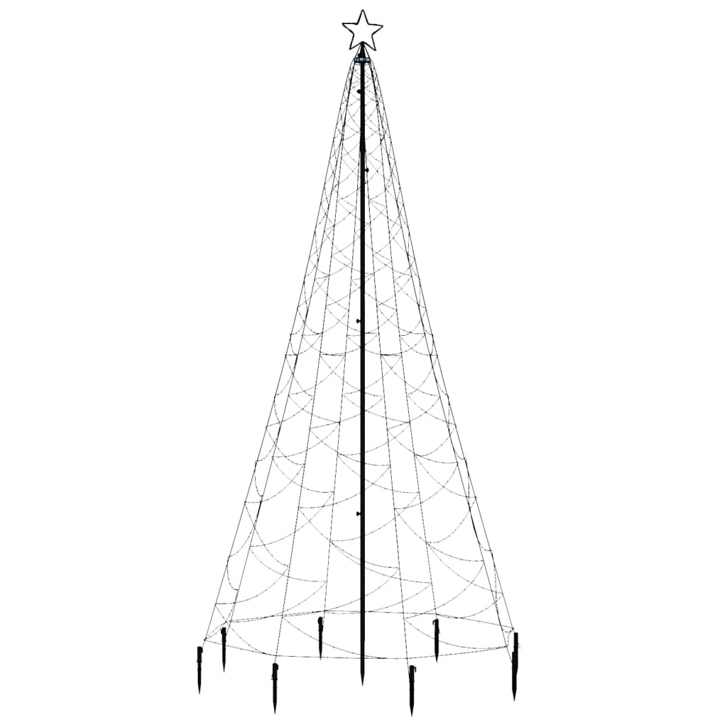 vidaXL Árbol de Navidad con poste de metal 500 LEDs azul 3 m