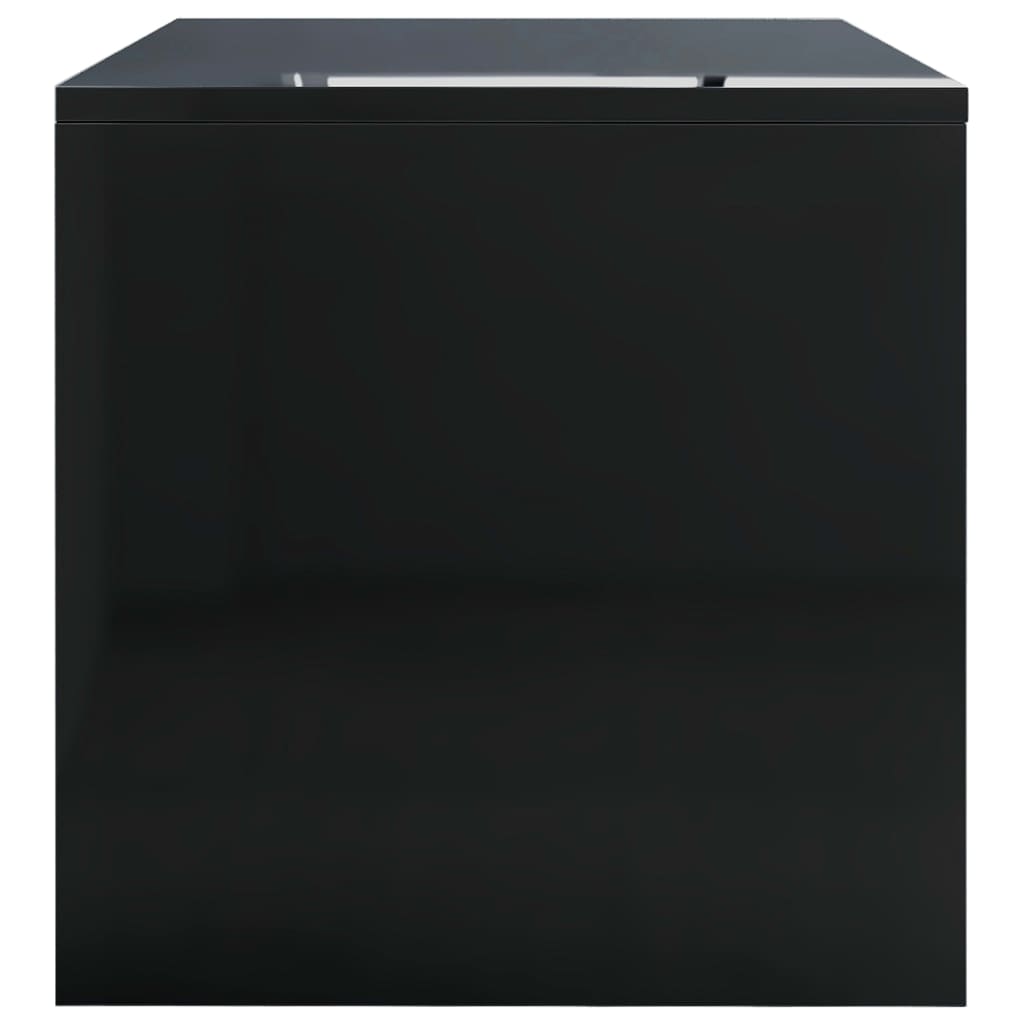 vidaXL Mesa de centro madera contrachapada negro brillante 100x40x40cm