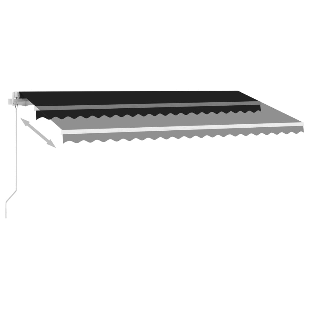 vidaXL Toldo manual retráctil con luz LED gris antracita 450x350 cm