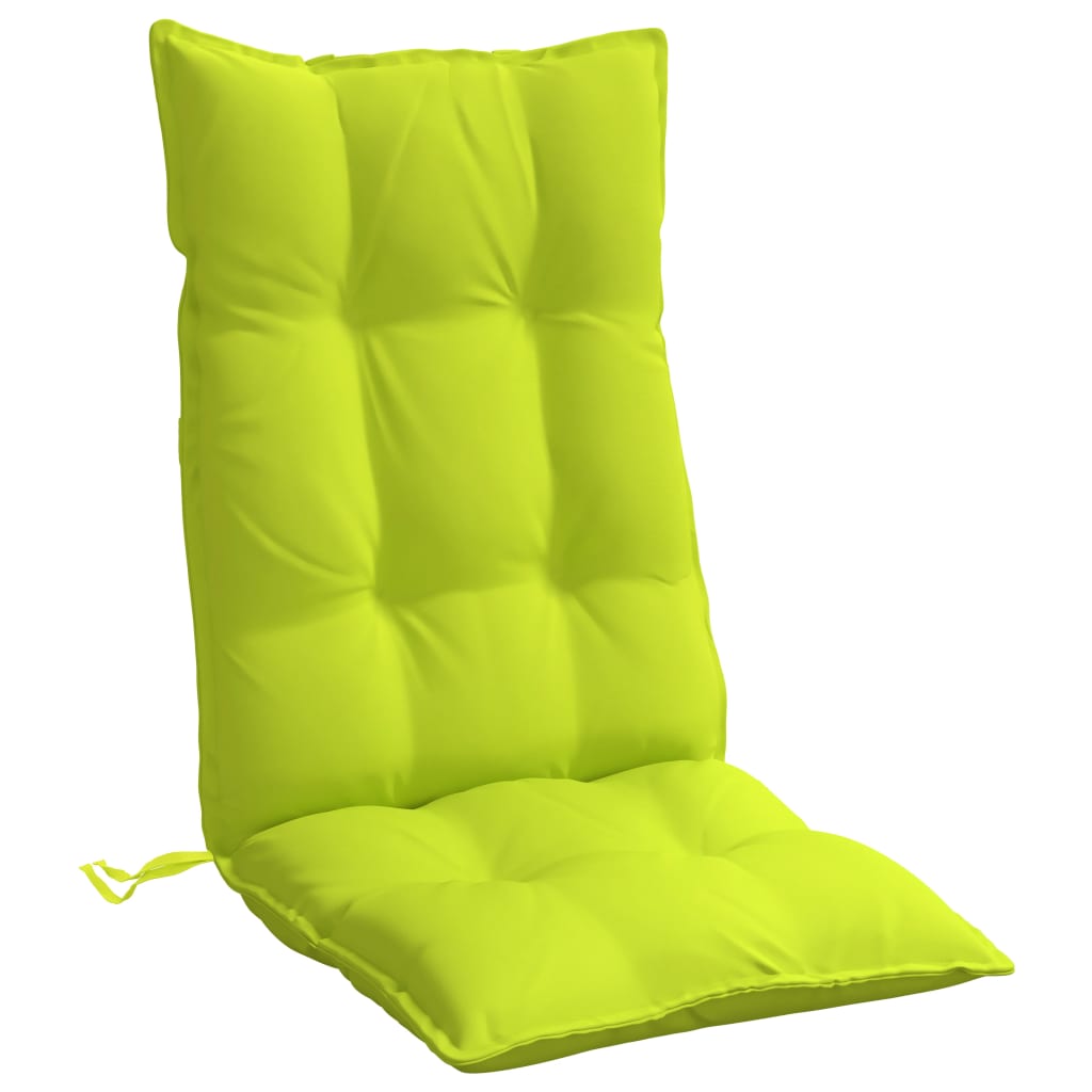 vidaXL Cojines de silla respaldo alto 2 uds tela Oxford verde brillo