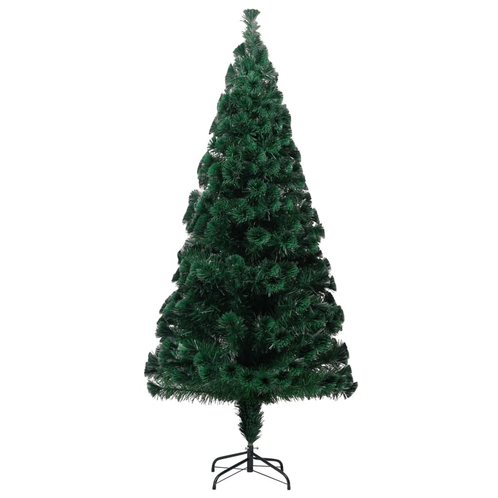 vidaXL Árbol de Navidad artificial y soporte verde fibra óptica 180 cm
