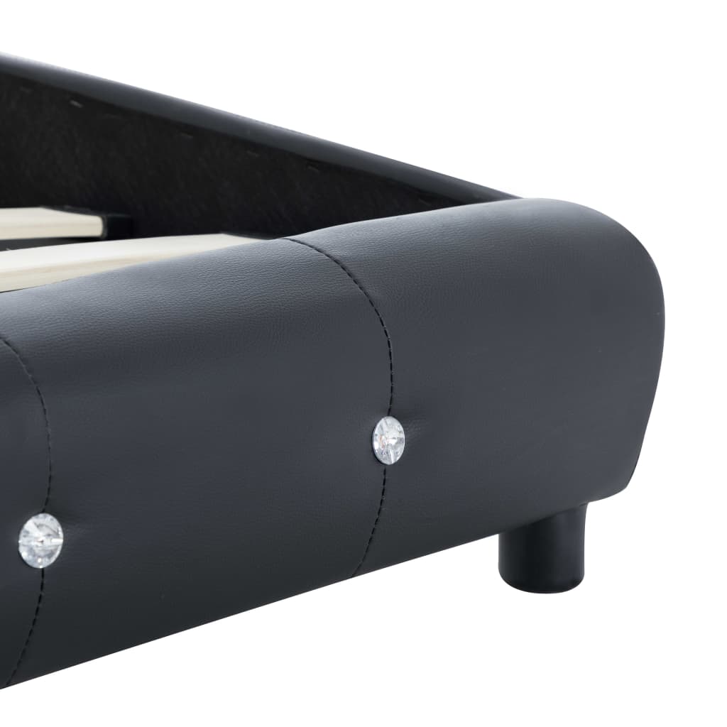 vidaXL Cama con colchón viscoelástico cuero sintético negro 160x200cm
