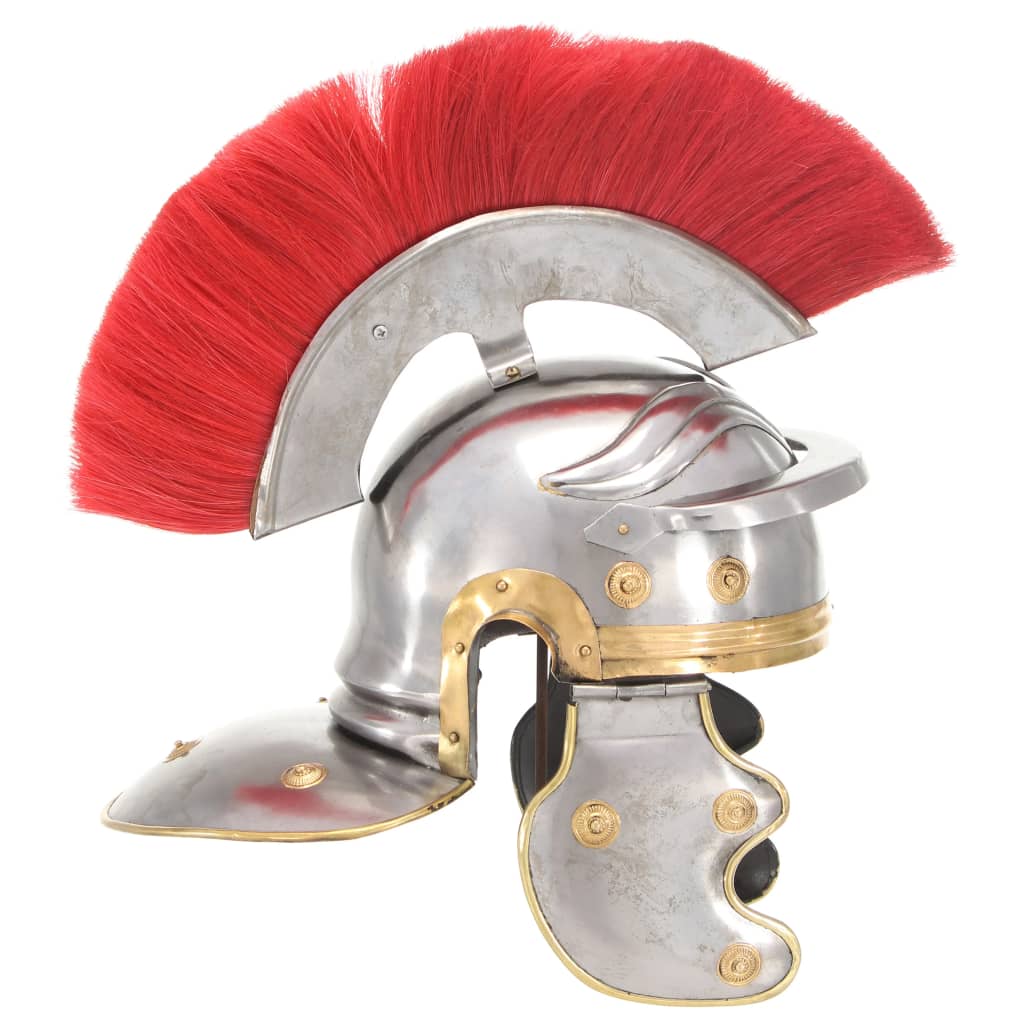 vidaXL Réplica de casco de soldado romano rol en vivo acero plateado