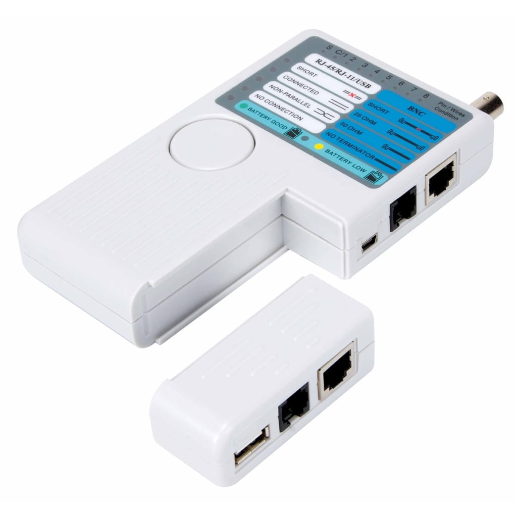 Velleman USB 5 en 1 y comprobador de cables de red blanco VTLAN7