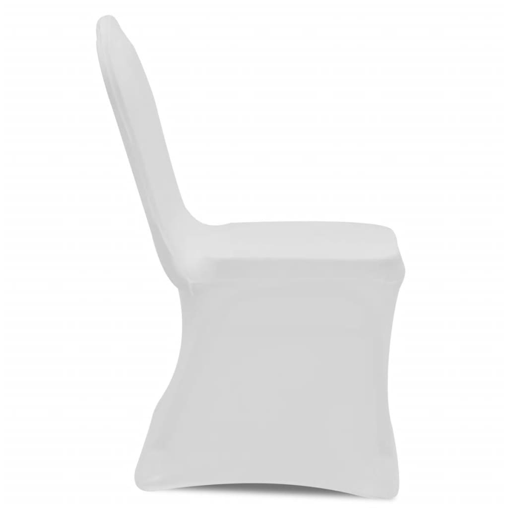 vidaXL Fundas elásticas para sillas blancas 100 unidades