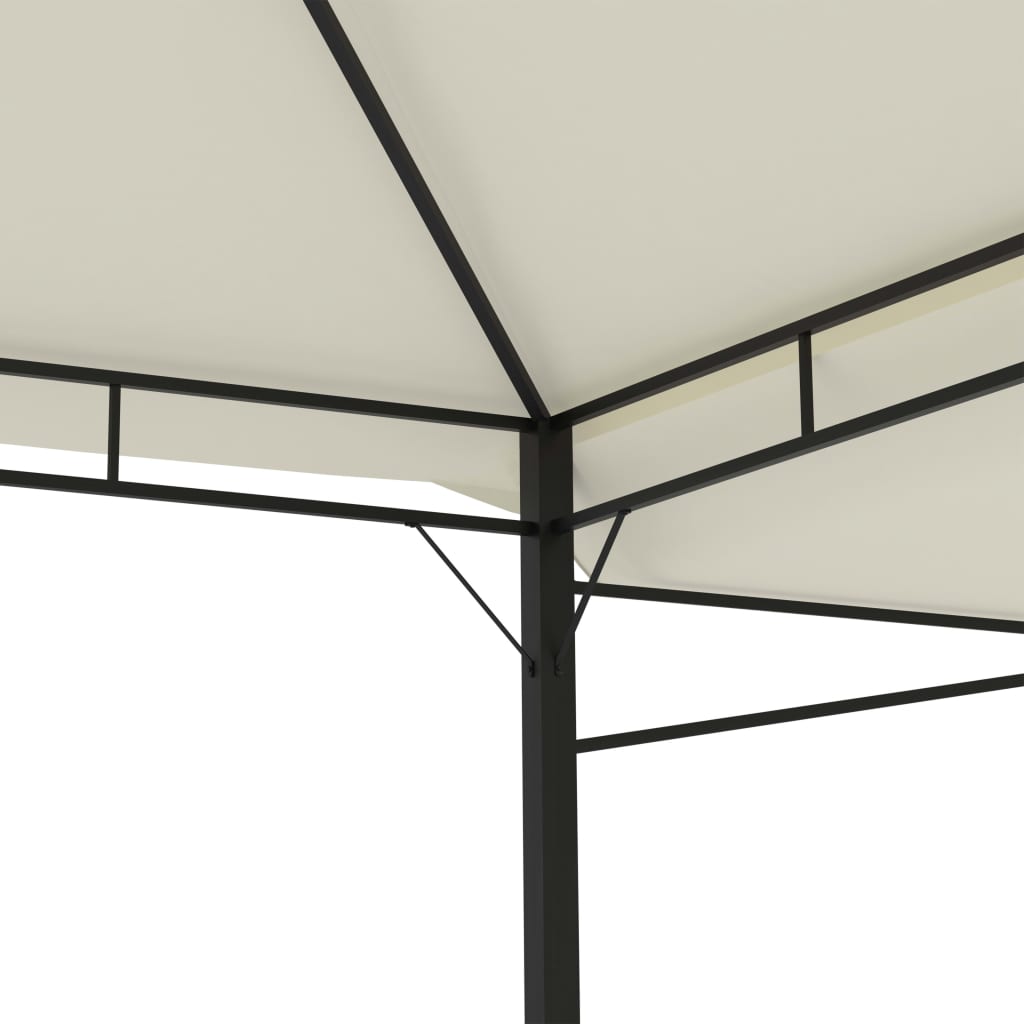 vidaXL Cenador con tejado doble extensible crema 3x3x2,75m 180g/m²