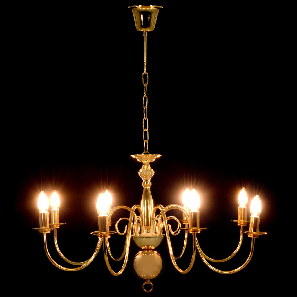 vidaXL Lámpara de araña dorada con 8 bombillas E14