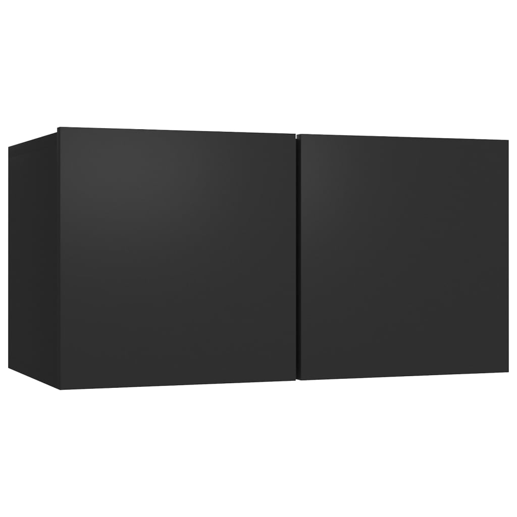 vidaXL Juego de muebles de TV 5 piezas madera contrachapada negro