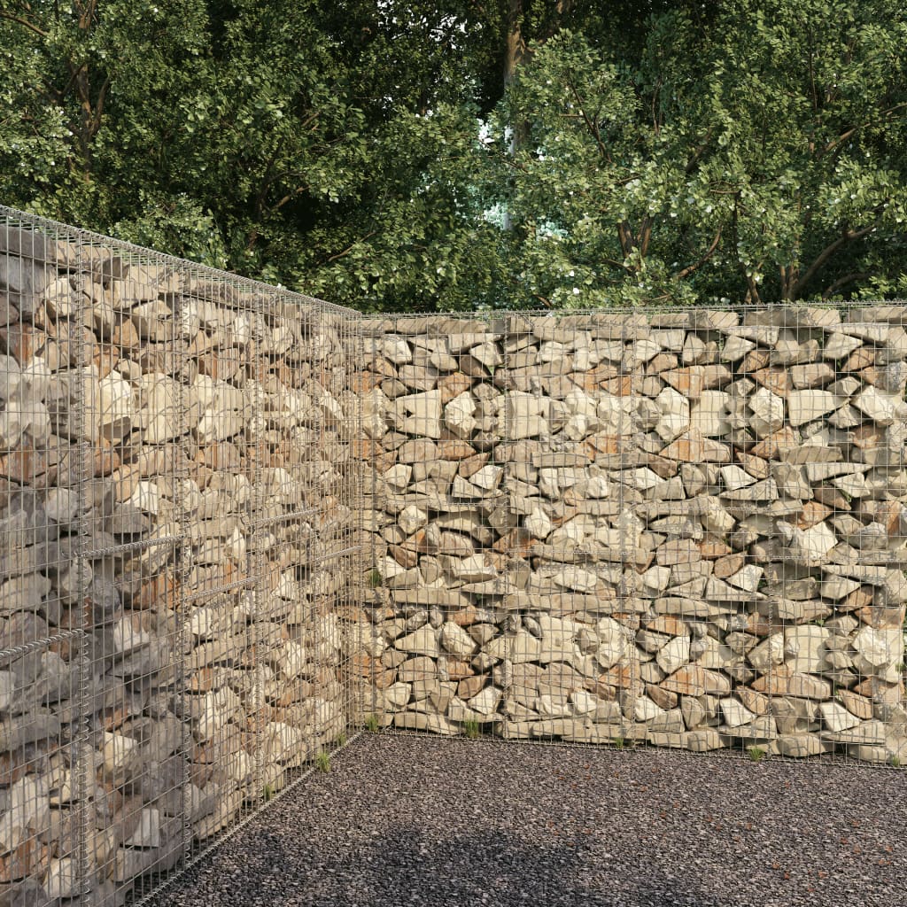 vidaXL Muro de gaviones con cubierta acero galvanizado 300x50x200 cm
