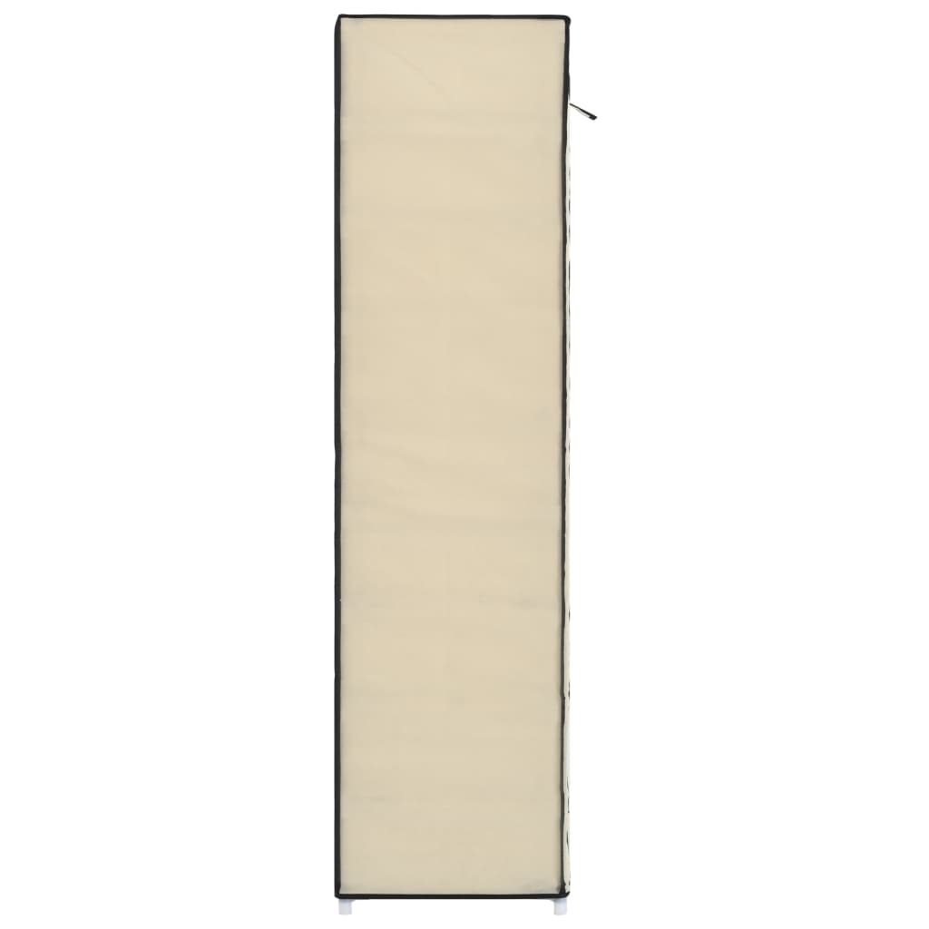 vidaXL Mueble zapatero con funda de tela color crema 115x28x110 cm