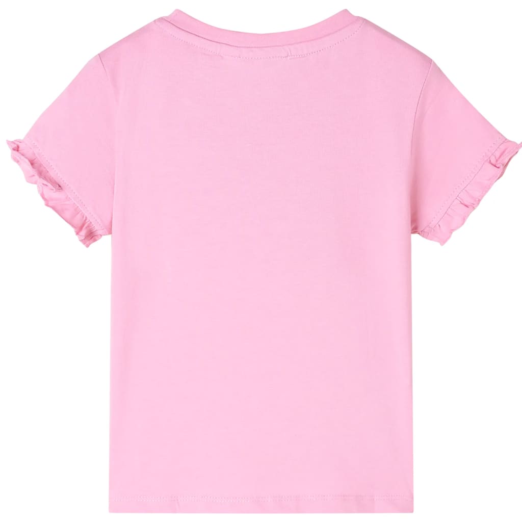 Camiseta infantil de manga corta rosa brillante 92