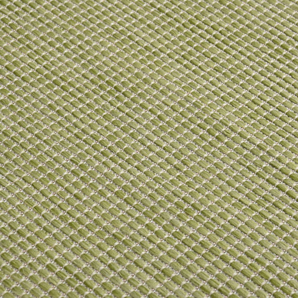 vidaXL Alfombra de exterior de tejido plano verde 140x200 cm