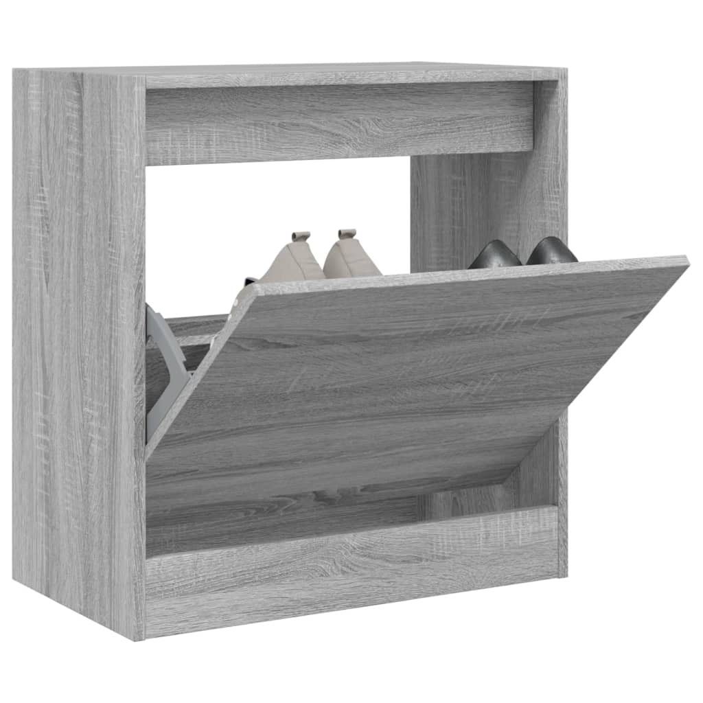 vidaXL Zapatero de madera de ingeniería gris Sonoma 60x34x63,5 cm