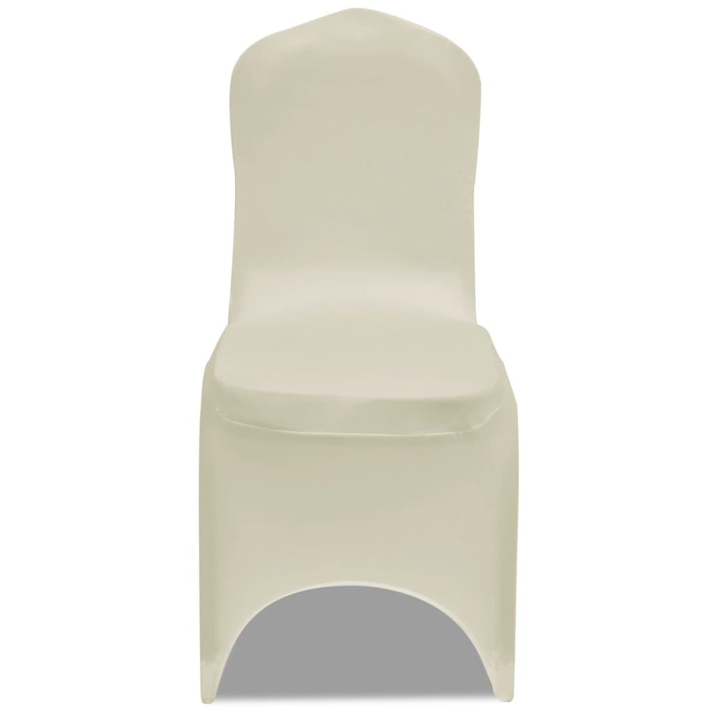 vidaXL Funda de silla elástica color crema 24 unidades