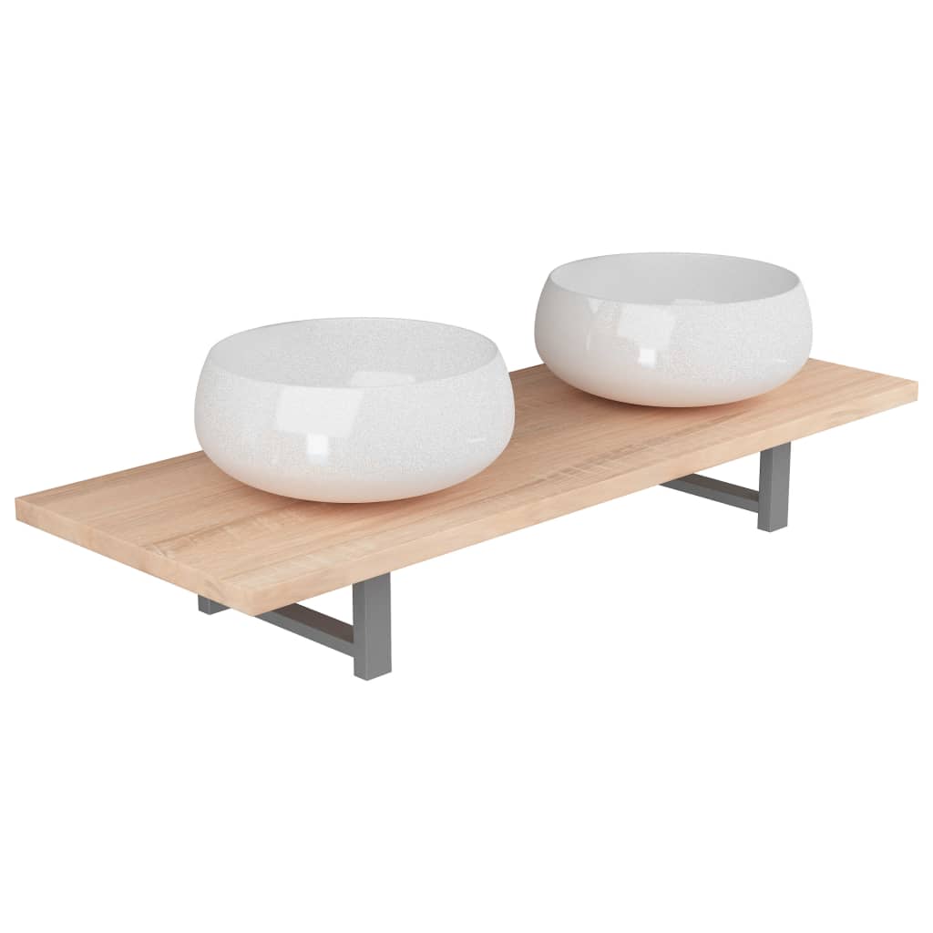 vidaXL Conjunto de muebles de baño de tres piezas cerámica roble