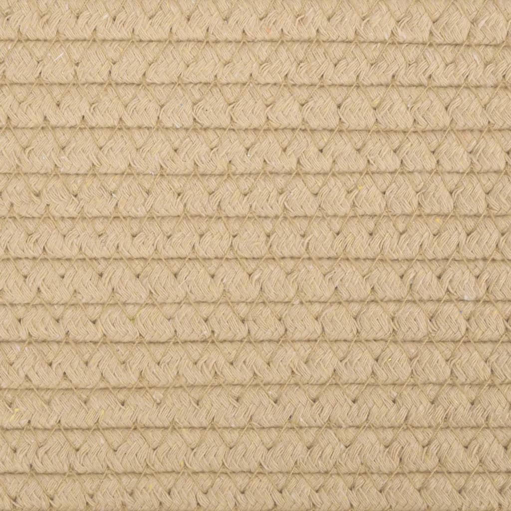 vidaXL Cesta para ropa sucia algodón beige y blanco Ø55x36 cm