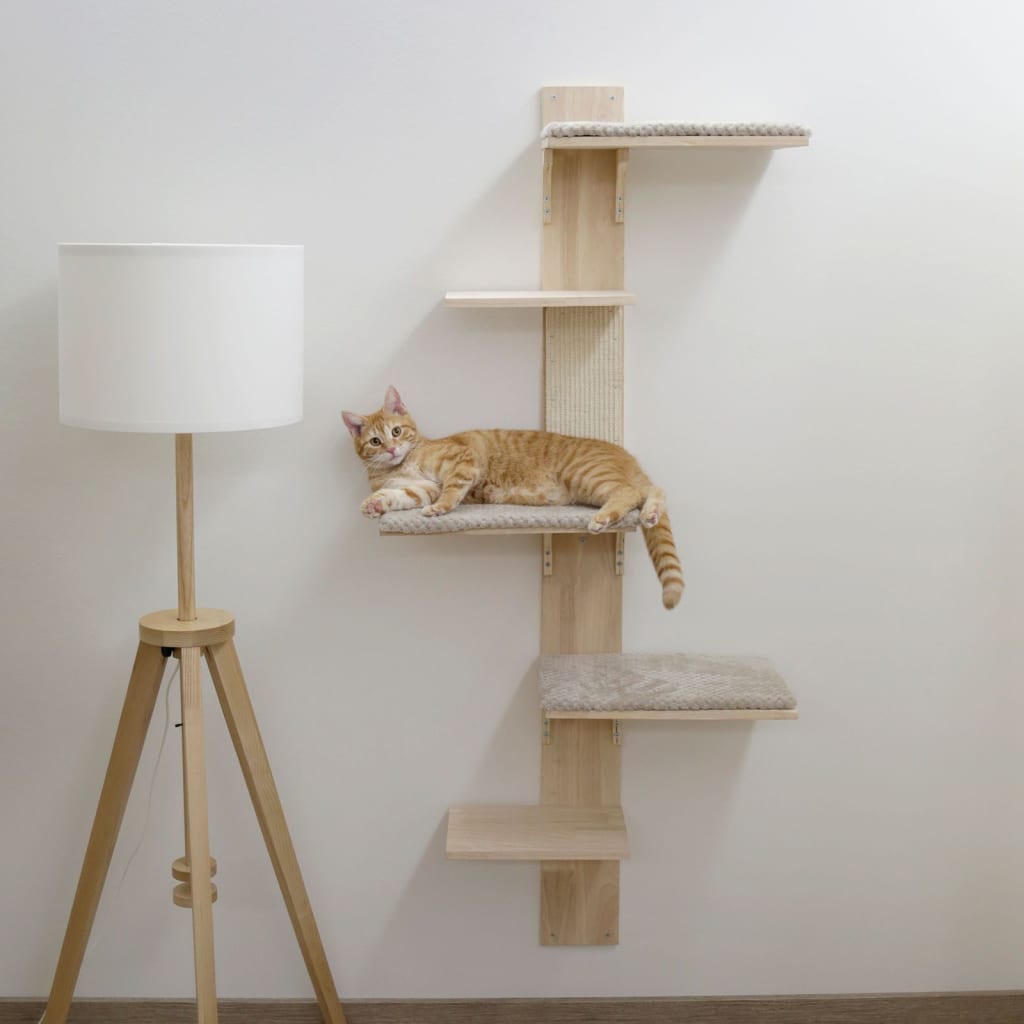Kerbl Rascador para gatos Timber Wall color natural y gris taupe 150cm