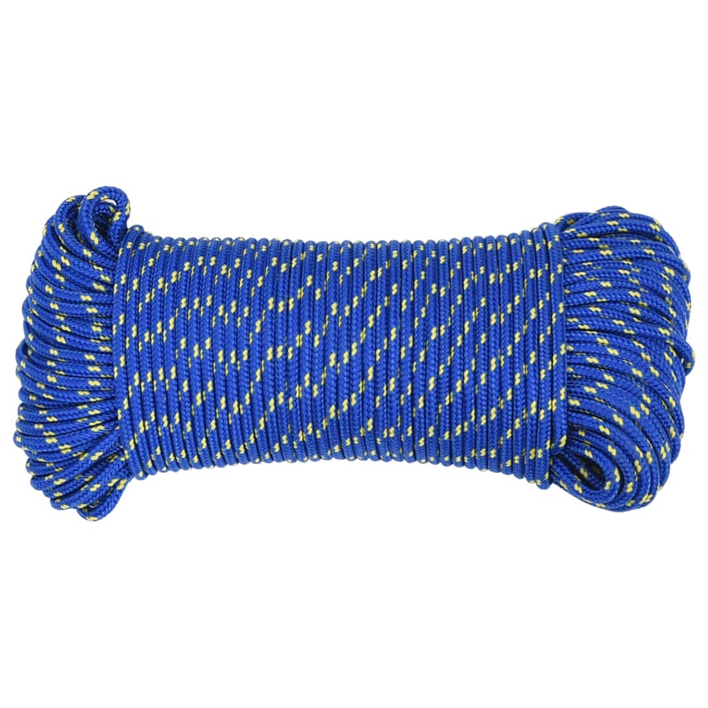 vidaXL Cuerda de barco polipropileno azul 5 mm 50 m