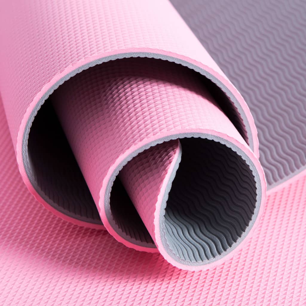 Pure2Improve Esterilla de yoga rosa y gris 173x58x0,6 cm
