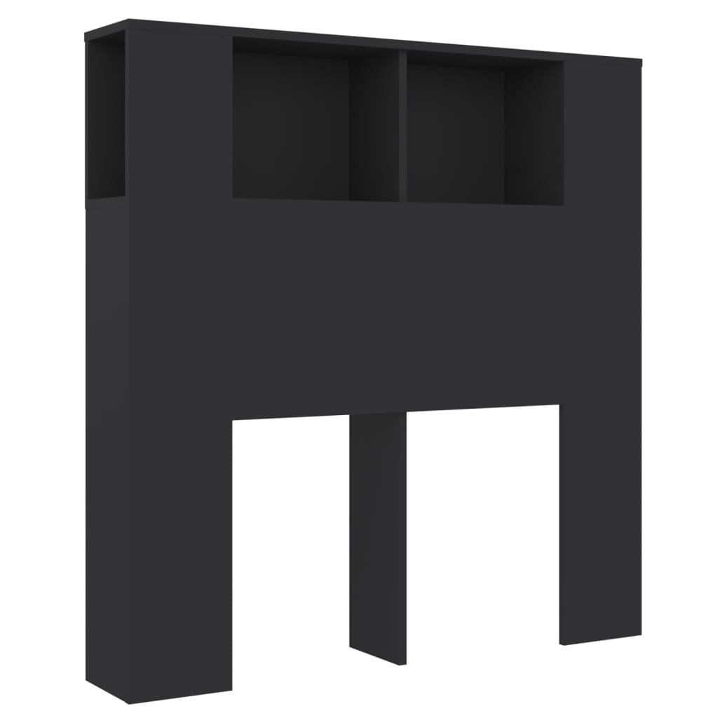 vidaXL Mueble cabecero negro 100x18,5x104,5 cm