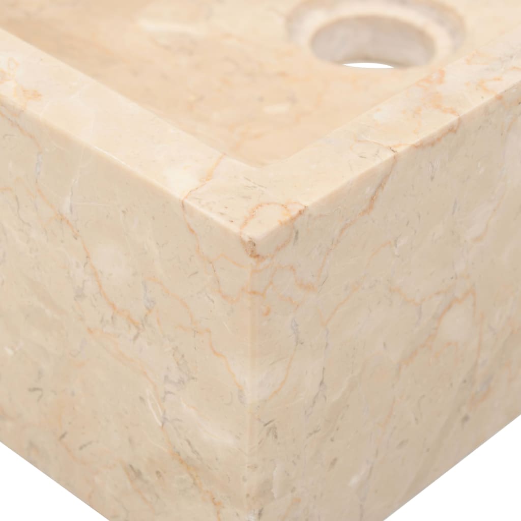vidaXL Mueble tocador madera teca maciza con lavabos de mármol crema
