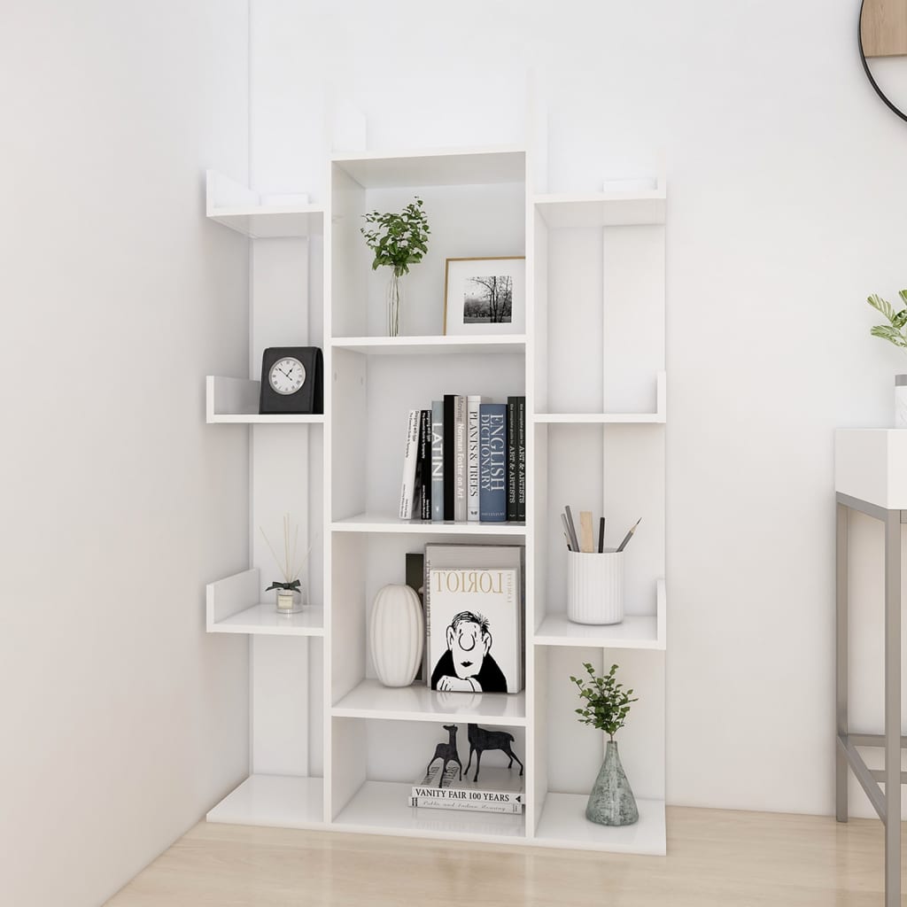 vidaXL Estantería librería madera contrachapada blanco 86x25,5x140 cm