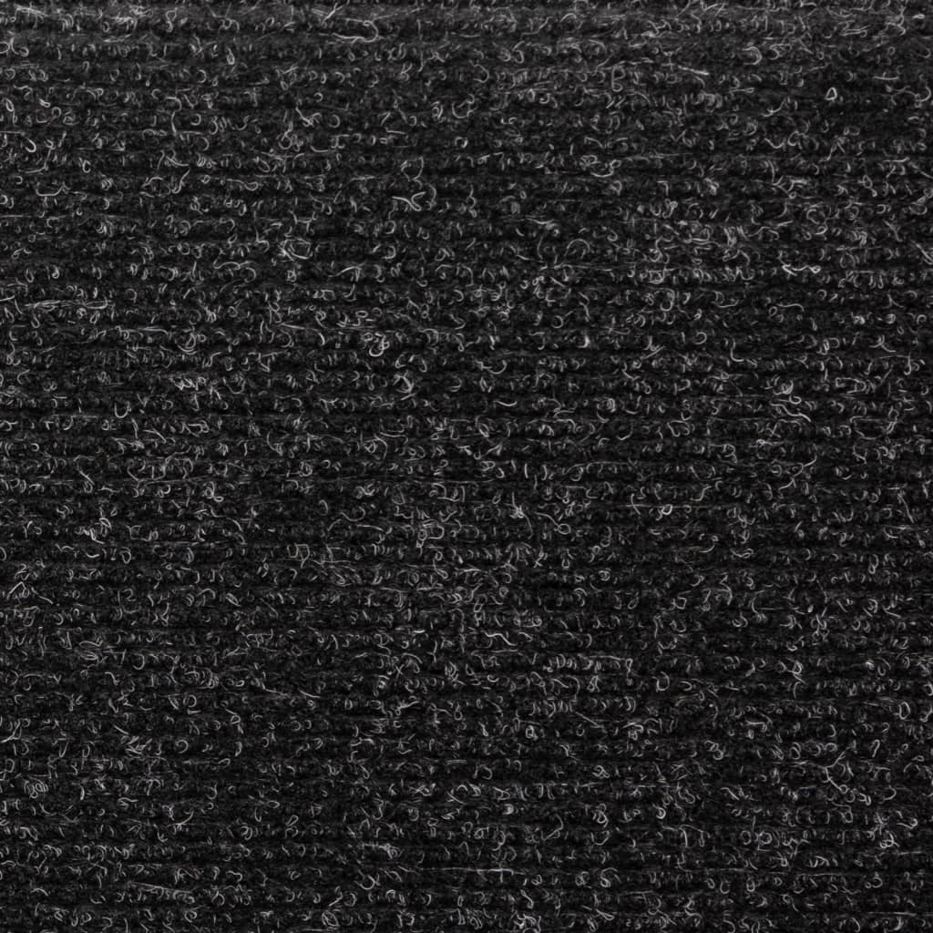 vidaXL Alfombrilla de escaleras 15 uds tela punzonada negro 65x21x4 cm