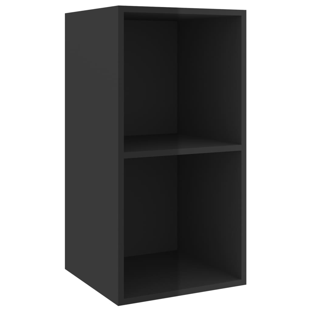 vidaXL Set de mueble para TV 3 pzas madera contrachapada negro brillo