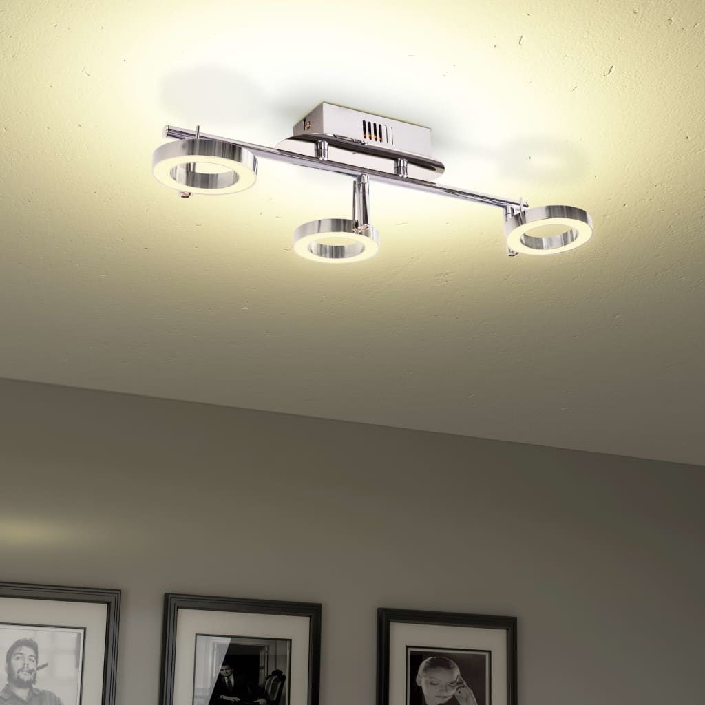 vidaXL Lámpara LED de techo / pared con 3 luces blanco cálido